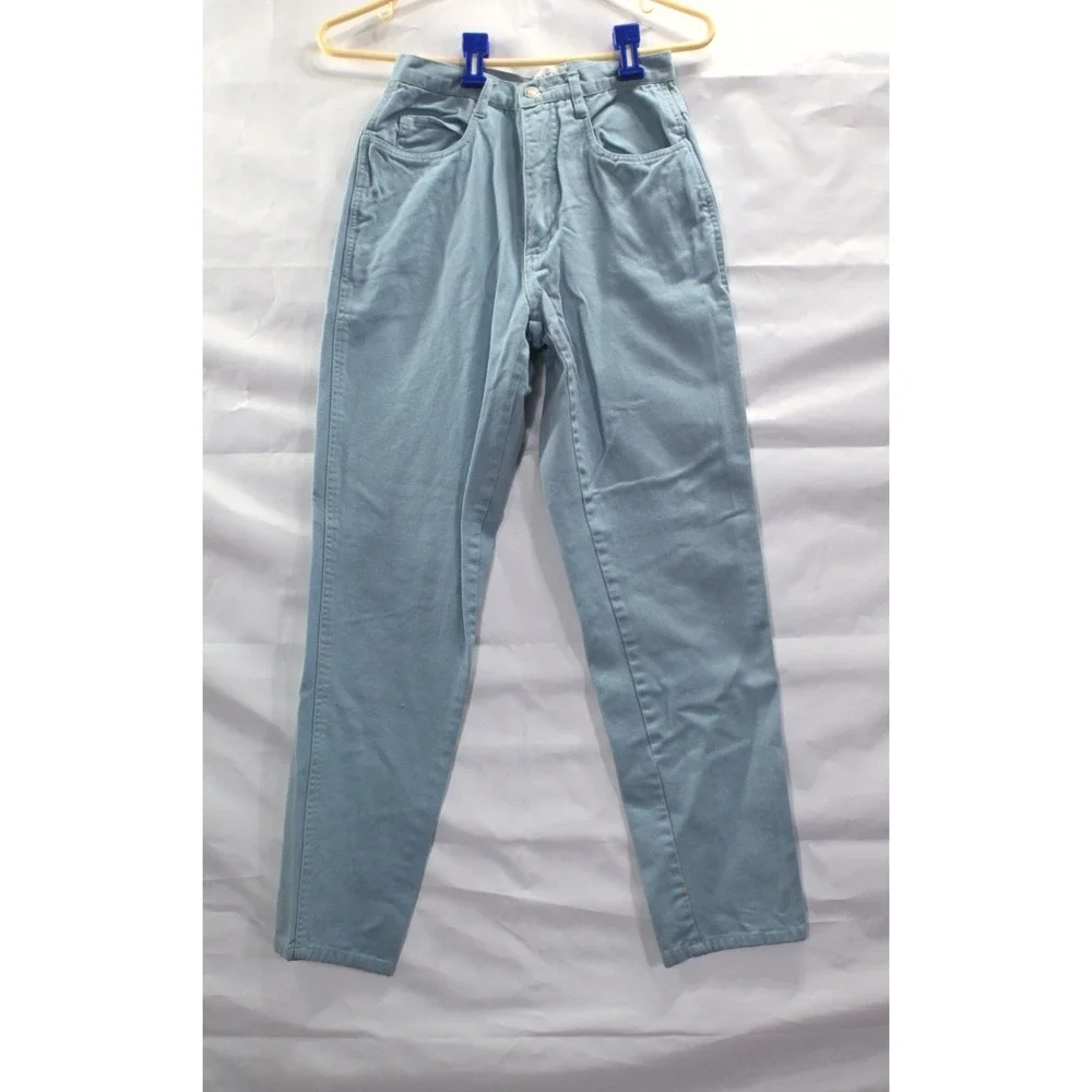 Vintage Petite Sophisticate Y2K High Rise Mom Jeans Light Blue Denim Womens 6